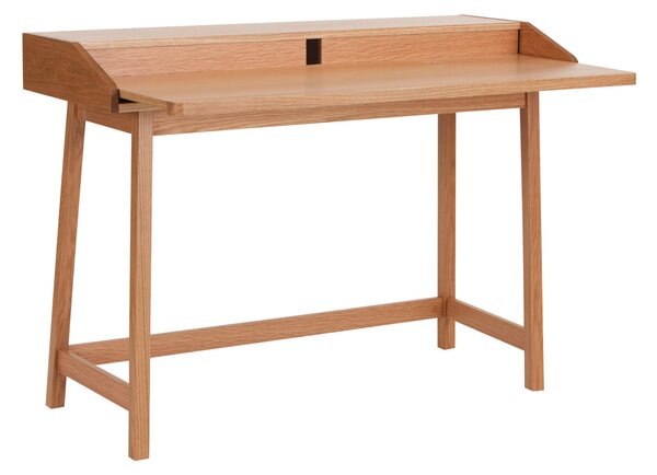 Scrivania compatta St James in rovere in legno ingegnerizzato e massiccio, dimensioni 116,4 x 47 x h83,5 cm, peso 23 Kg, finitura quercia