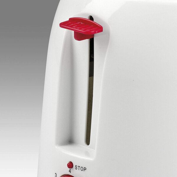 Girmi Tostapane 2 Fette Potenza 750 Watt 6 Livelli di Cottura Funzione scongelamento e Fondo raccoglibriciole colore Rosso / Bianco - TP1001