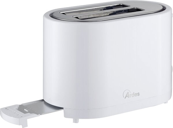 Ardes Tostapane 2 Fette Potenza 700W con 7 Livelli di Tostatura e Pinze in Acciaio colore Bianco - ARTOAST01