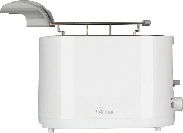 Ardes Tostapane 2 Fette Potenza 700W con 7 Livelli di Tostatura e Pinze in Acciaio colore Bianco - ARTOAST01