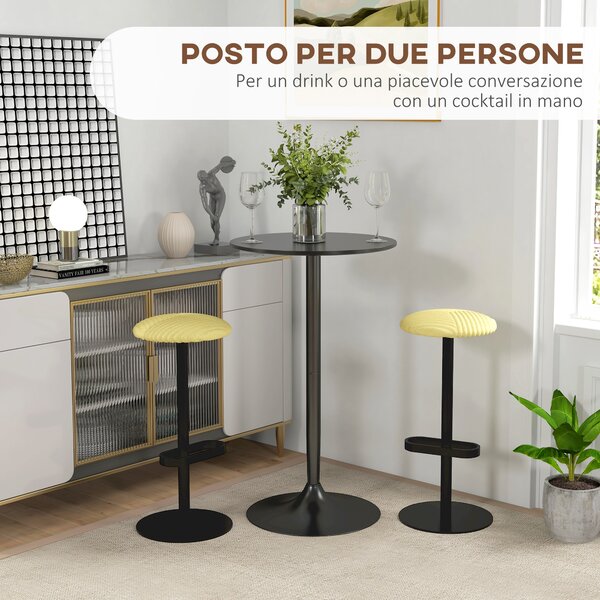 HOMCOM Tavolo Bar e Tavolo da Cucina Alto Rotondo, Ø60x102 cm, Nero | Aosom Italy