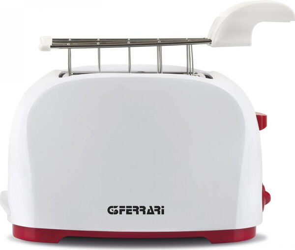 G3 Ferrari Tostapane 2 Fette Potenza 800W Pinze in Acciaio Inox 8 Livelli di Cottura colore Rosso/Bianco - G10179
