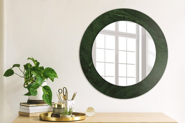 Specchio rotondo stampato Marmo verde fi 50 cm