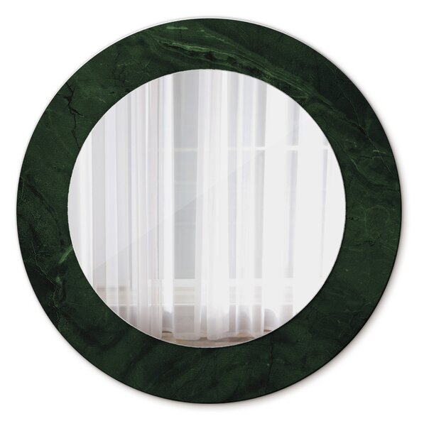 Specchio rotondo stampato Marmo verde fi 50 cm