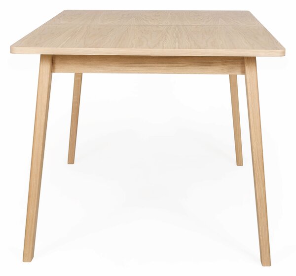 Tavolo allungabile da pranzo in quercia Skagen in legno ingegnerizzato e massiccio, dimensioni 140(180) x 90 x h75 cm, peso 41 Kg, finitura quercia