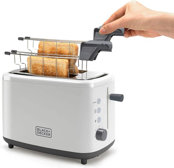 Black & Decker Tostapane 2 fette Potenza 820 Watt 7 Livelli di tostatura colore Bianco - BXTOA820E