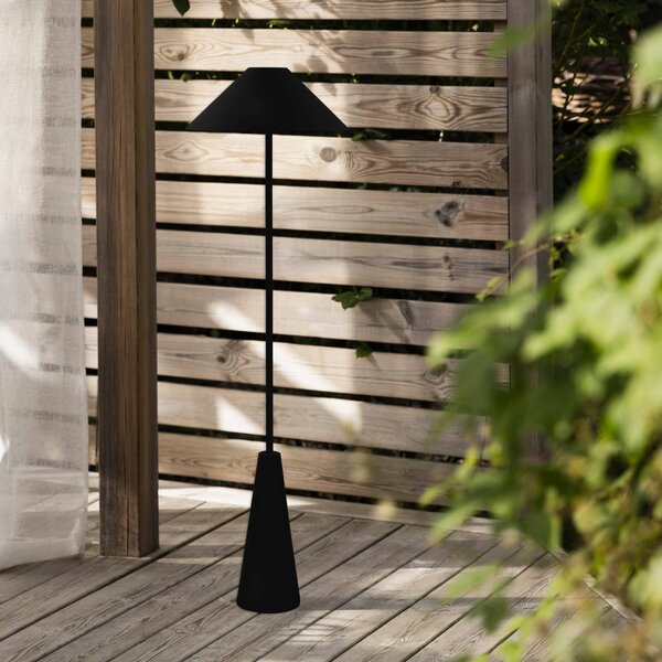 Globen Lighting Lampada da terra esterno a batteria Cannes, nera, IP54 dimmerabile, Nero, Soggiorno / Sala da pranzo, Metallo, Scandinavo