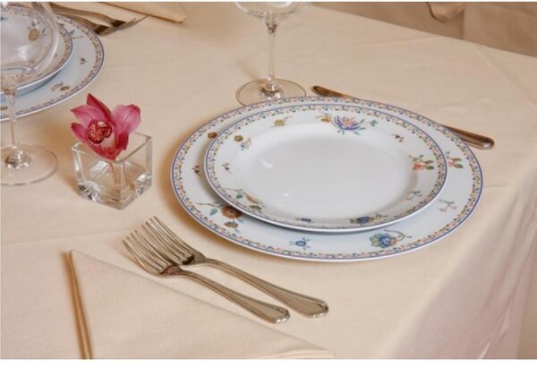 Piatto piano in Porcellana con Falda rinforzata rotondo REX FLOWER 25 cm 6 pezzi lavabile in lavastoviglie