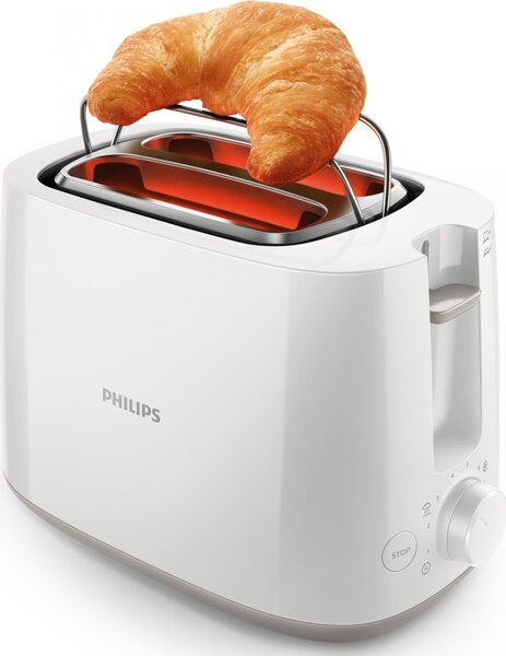 Philips Tostapane 2 Fette Potenza 830W con 8 Livelli di Doratura e Piedini Antiscivolo Daily Collection - HD2581/00