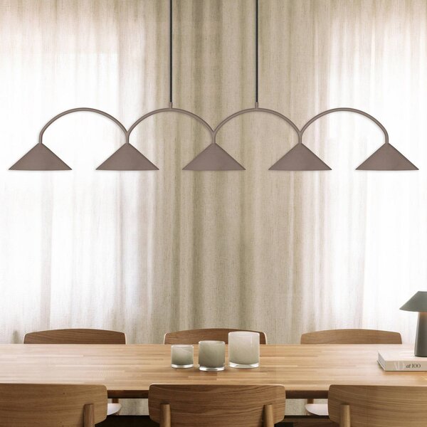 Globen Lighting Lampada a sospensione CURVE, dimmerabile, Marrone / Ruggine, Soggiorno / Sala da pranzo, Metallo, Vintage, Lampada a sospensione