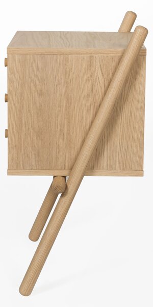 Tavolino wiru 3d Rovere in legno ingegnerizzato e massiccio, dimensioni 51 x 35 x h70,7 cm, peso 10 Kg, finitura quercia