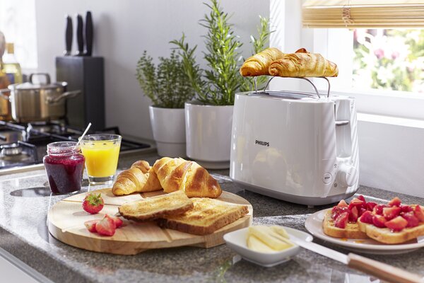 Philips Tostapane 2 Fette Potenza 830W con 8 Livelli di Doratura e Piedini Antiscivolo Daily Collection - HD2581/00