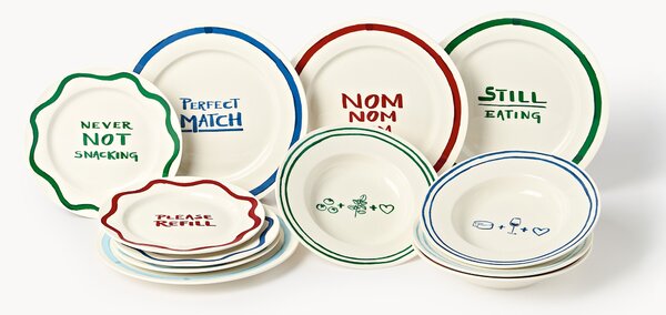 Servizio di piatti in porcellana Tutti con motivo decorativo, 4 persone, set da 12