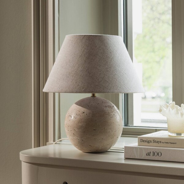 Globen Lighting Lampada da tavolo Castello, Crema / Ambra, Soggiorno / Sala da pranzo, Tessuto / Stoffa / Seta, Design, Lampada da tavolo
