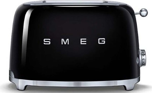 Smeg Tostapane 2 Fette Potenza 950 Watt 6 Livelli di Cottura Stile Vintage colore Nero - TSF01BLEU