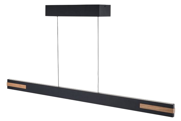 Brilliant Lampada LED a sospensione Streamline, lunghezza 130 cm, nero, metallo dimmerabile, Nero, Soggiorno / Sala da pranzo, Metallo, Moderno