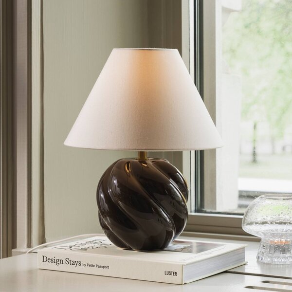 Globen Lighting Lampada da tavolo DAHLIA, Crema / Ambra, Soggiorno / Sala da pranzo, Tessuto / Stoffa / Seta, Lampada da tavolo