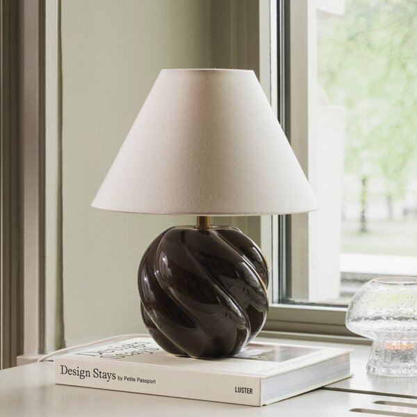 Globen Lighting Lampada da tavolo DAHLIA, Crema / Ambra, Soggiorno / Sala da pranzo, Tessuto / Stoffa / Seta, Lampada da tavolo