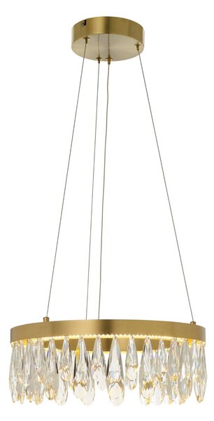 Brilliant Lampada a sospensione in cristallo Celestia, dimmerabile, Ottone / Oro, Soggiorno / Sala da pranzo, Metallo, Lampada a sospensione