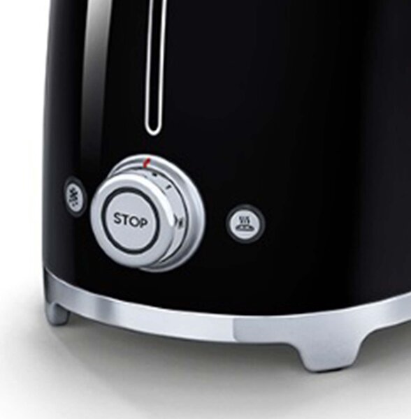 Smeg Tostapane 2 Fette Potenza 950 Watt 6 Livelli di Cottura Stile Vintage colore Nero - TSF01BLEU