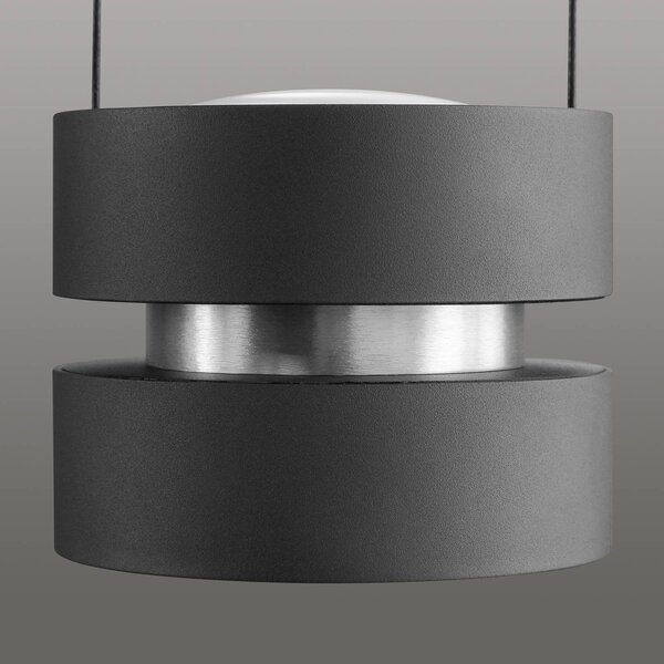 Brilliant Lampada LED a sospensione Glow-Sphere, lunghezza 112 cm, nero, metallo dimmerabile, Nero, Soggiorno / Sala da pranzo, Alluminio, Moderno