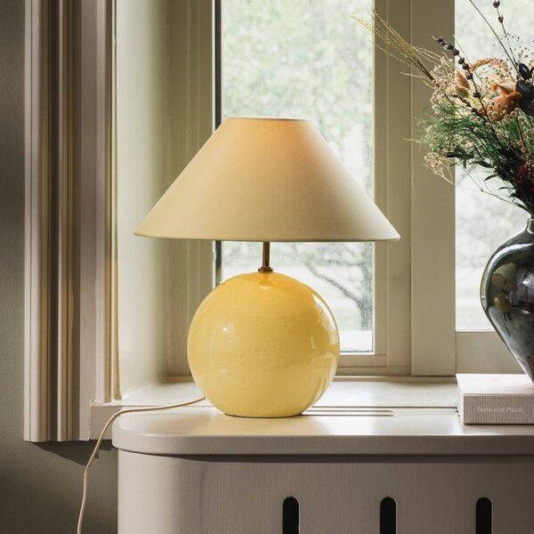 Globen Lighting Lampada da tavolo IRIS, Giallo / Arancione, Soggiorno / Sala da pranzo, Tessuto / Stoffa / Seta, Vintage, Lampada da tavolo