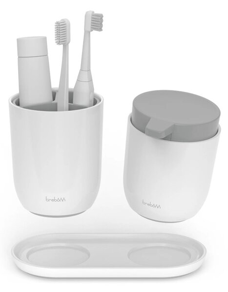Trebonn Pure Set PortaSpazzolino e Dispenser Sapone con Vassoio