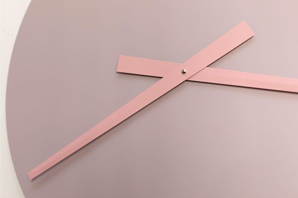 Orologio da parete rotondo il legno Laccato colore rosa cipria Diametro 60x5 cm in legno con lancette colore rosa