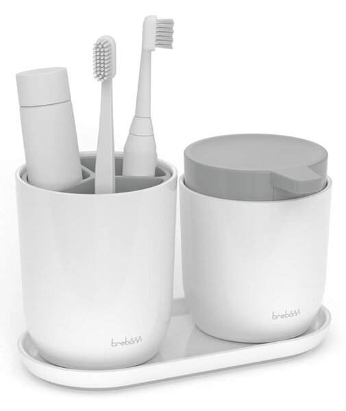 Trebonn Pure Set PortaSpazzolino e Dispenser Sapone con Vassoio