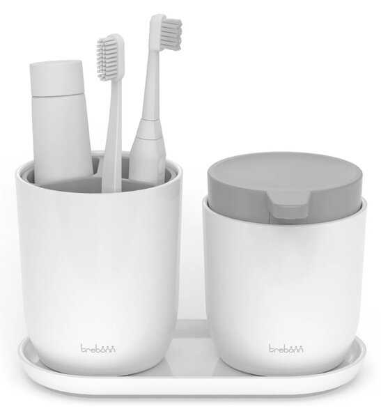 Trebonn Pure Set PortaSpazzolino e Dispenser Sapone con Vassoio