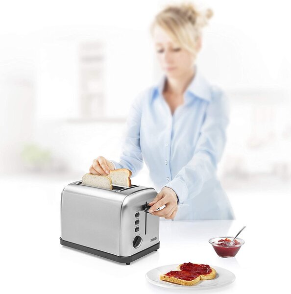 PRINCESS Tostapane 2 Fette Potenza 950 Watt Funzione scongelamento scocca in acciaio colore Acciaio 142354 Style 2