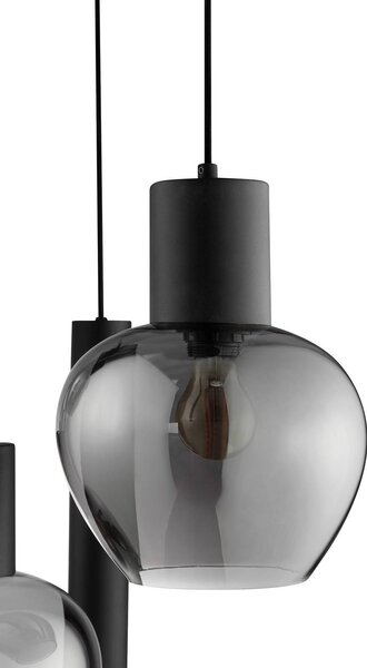 Brilliant Lampada a sospensione Ligari, Alluminio / Grigio / Zincato, Soggiorno / Sala da pranzo, Vetro, Lampada a sospensione