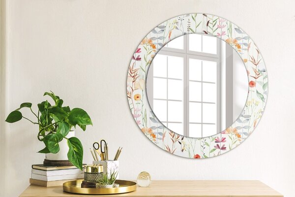 Specchio tondo con decoro Fiori selvatici fi 50 cm