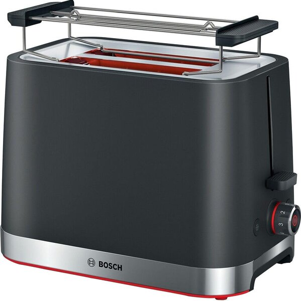 Bosch Tostapane 2 Fette Potenza 950W con Griglia e Vassoio Briciole colore Nero/Inox - TAT4M223