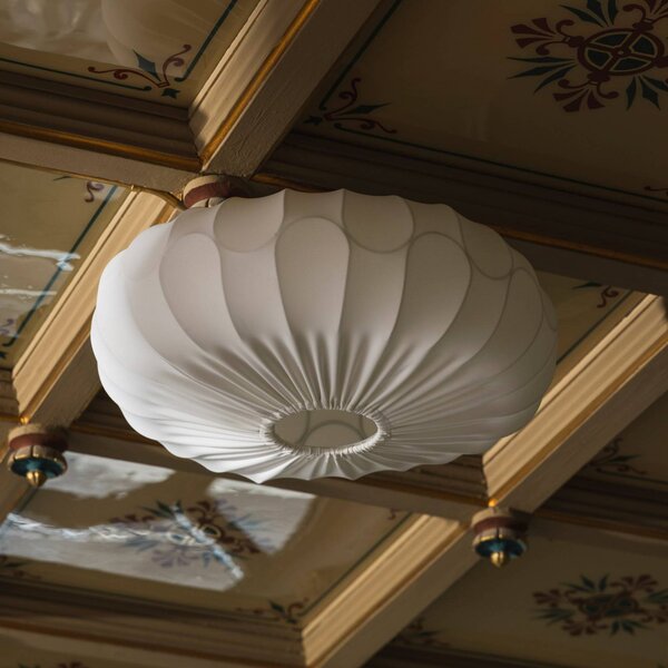 Globen Lighting Plafoniera soffitto BLADVERK, dimmerabile, Bianco / Opale, Soggiorno / Sala da pranzo, Tessuto / Stoffa / Seta, Scandinavo, Plafoniera