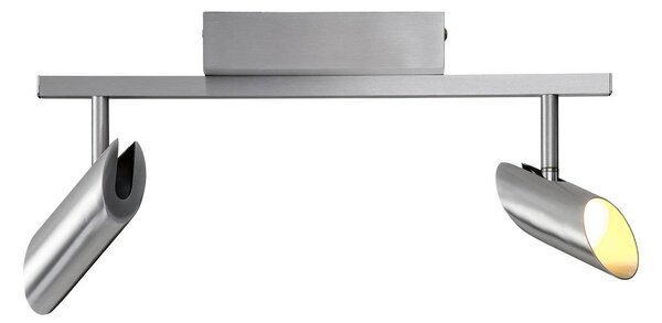 Brilliant Faretto da soffitto LED Risell, lunghezza 35 cm, colore alluminio dimmerabile, Alluminio / Grigio / Zincato, Soggiorno / Sala da pranzo, Alluminio, Moderno