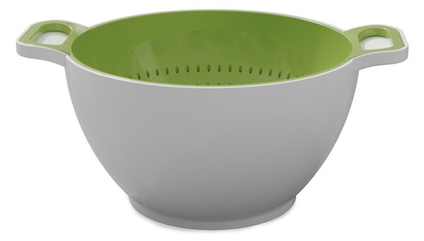 Trebonn Duo Large Rinse&Serve Verde Bianco Set Composto da Colatoio e Ciotola Diametro 24cm