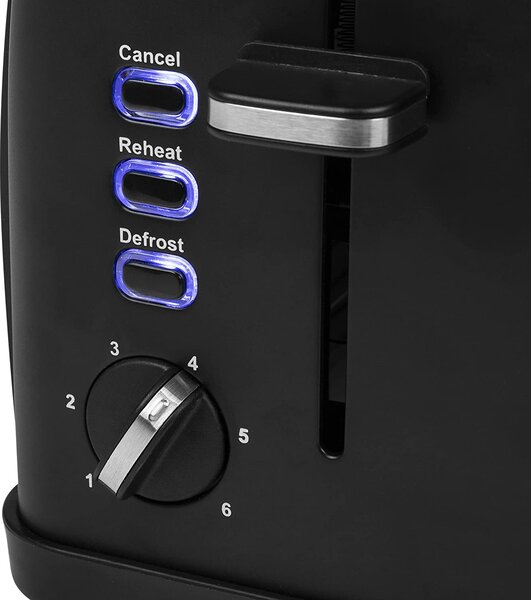 PRINCESS Tostapane 2 Fette Potenza 950 Watt Funzione scongelamento scocca in acciaio colore Nero 142396