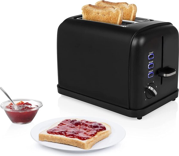 PRINCESS Tostapane 2 Fette Potenza 950 Watt Funzione scongelamento scocca in acciaio colore Nero 142396