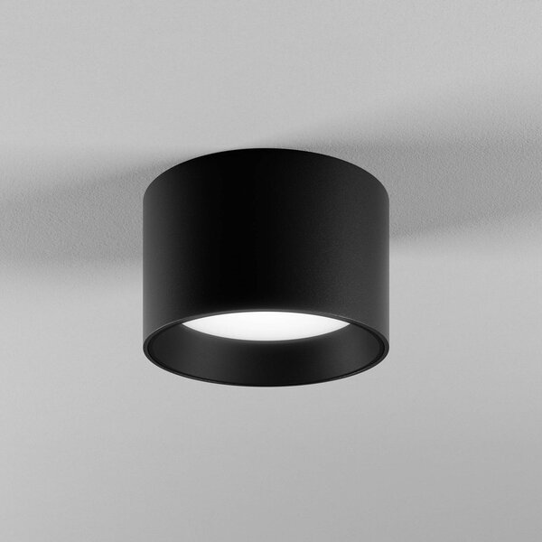 Egger Licht DLS faretto Ringo nero Ø 12,6 cm alluminio IP54 3.000 K Ringo, dimmerabile, Nero, Bagno, Alluminio, Moderno, Downlight