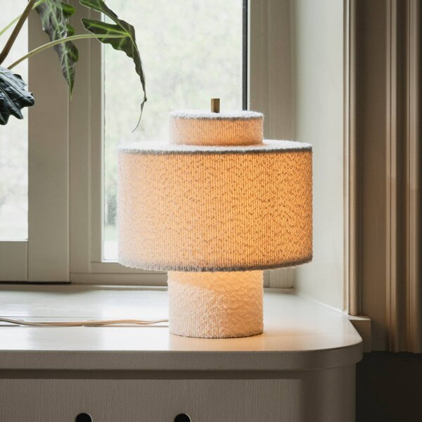 Globen Lighting Lampada da tavolo Noah, Bianco / Opale, Soggiorno / Sala da pranzo, Tessuto / Stoffa / Seta, Scandinavo, Lampada da tavolo