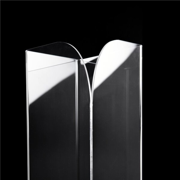 Portaombrelli Moderno in plexiglass trasparente linee essenziali AIR 20x50xh50 cm in vaschetta in metallo lucido