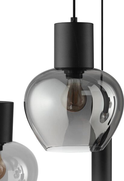 Brilliant Lampada a sospensione Ligari, Alluminio / Grigio / Zincato, Soggiorno / Sala da pranzo, Vetro, Lampada a sospensione