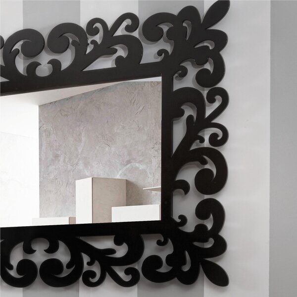 Specchiera da parete in legno laccato tagliata al laser LADY 120x80xh 8 cm -posizionabile orizzontale o Verticale cornice colori nero