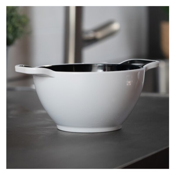 Trebonn Duo Small Rinse&Serve Arancione Bianco Set Composto da Colatoio e Ciotola Diametro 16cm