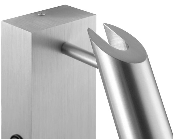 Brilliant Faretto LED da parete Risell, larghezza 9 cm, metallo color alluminio dimmerabile, Alluminio / Grigio / Zincato, Soggiorno / Sala da pranzo, Alluminio, Moderno