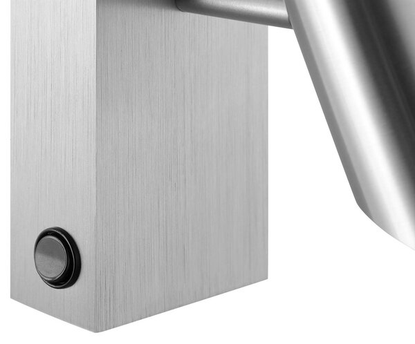 Brilliant Faretto LED da parete Risell, larghezza 9 cm, metallo color alluminio dimmerabile, Alluminio / Grigio / Zincato, Soggiorno / Sala da pranzo, Alluminio, Moderno