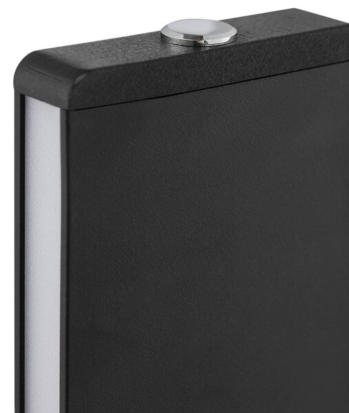 Brilliant Lampada LED da tavolo Arcus, nero/marrone, altezza 56 cm, metallo/legno dimmerabile, Nero, Soggiorno / Sala da pranzo, Metallo, Lampada da terra