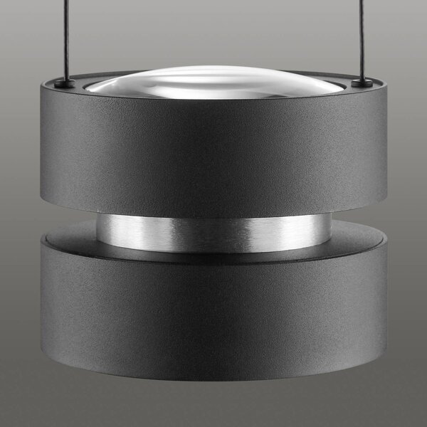 Brilliant Lampada LED a sospensione Glow-Sphere, Ø 18 cm, nero, metallo dimmerabile, Nero, Soggiorno / Sala da pranzo, Alluminio, Moderno