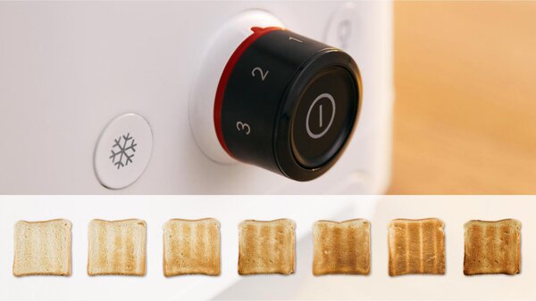 Bosch Tostapane 4 Fette Potenza 950W con Funzione Scongelamento e Tasto Stop colore Bianco - TAT3M121